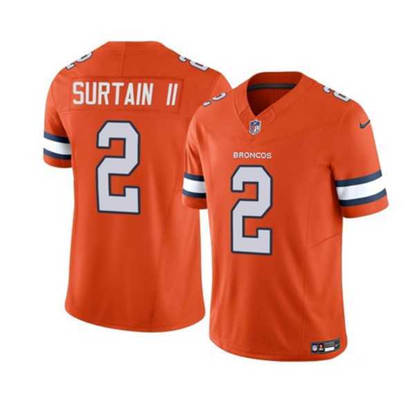 Men & Women & Youth Denver Broncos #2 Pat Surtain II Orange 2023 F.U.S.E. Vapor Untouchable Football Stitched Jersey->denver broncos->NFL Jersey